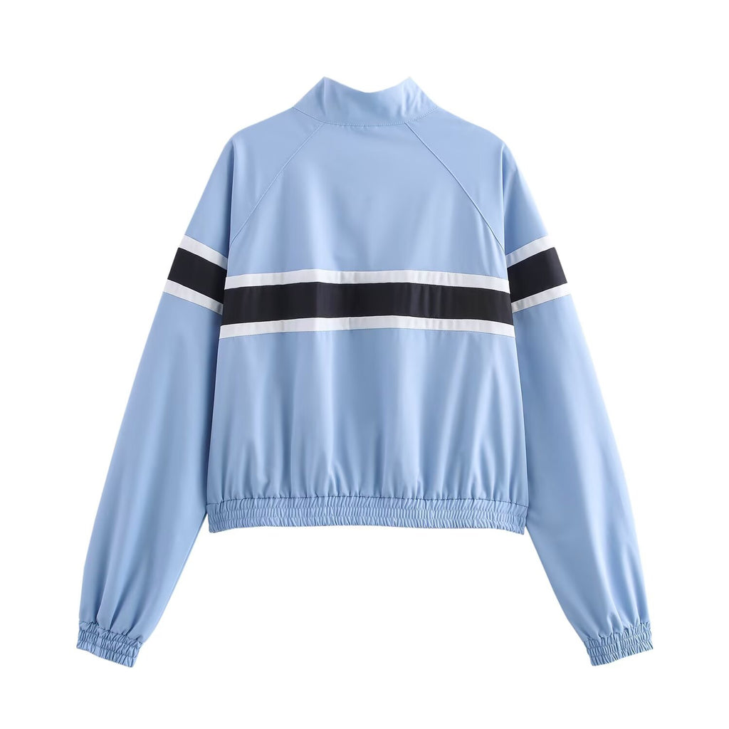 Women's Stitching Striped With Trim Coat Side Striped With Trim Set