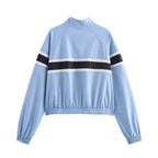 Women's Stitching Striped With Trim Coat Side Striped With Trim Set