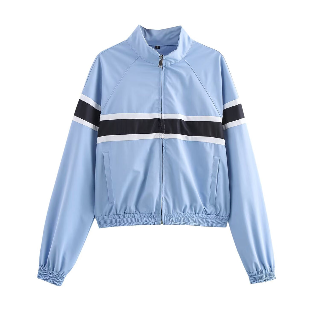 Women's Stitching Striped With Trim Coat Side Striped With Trim Set