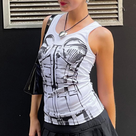 Women's Graphic Bone Print Sleeveless Tank Top