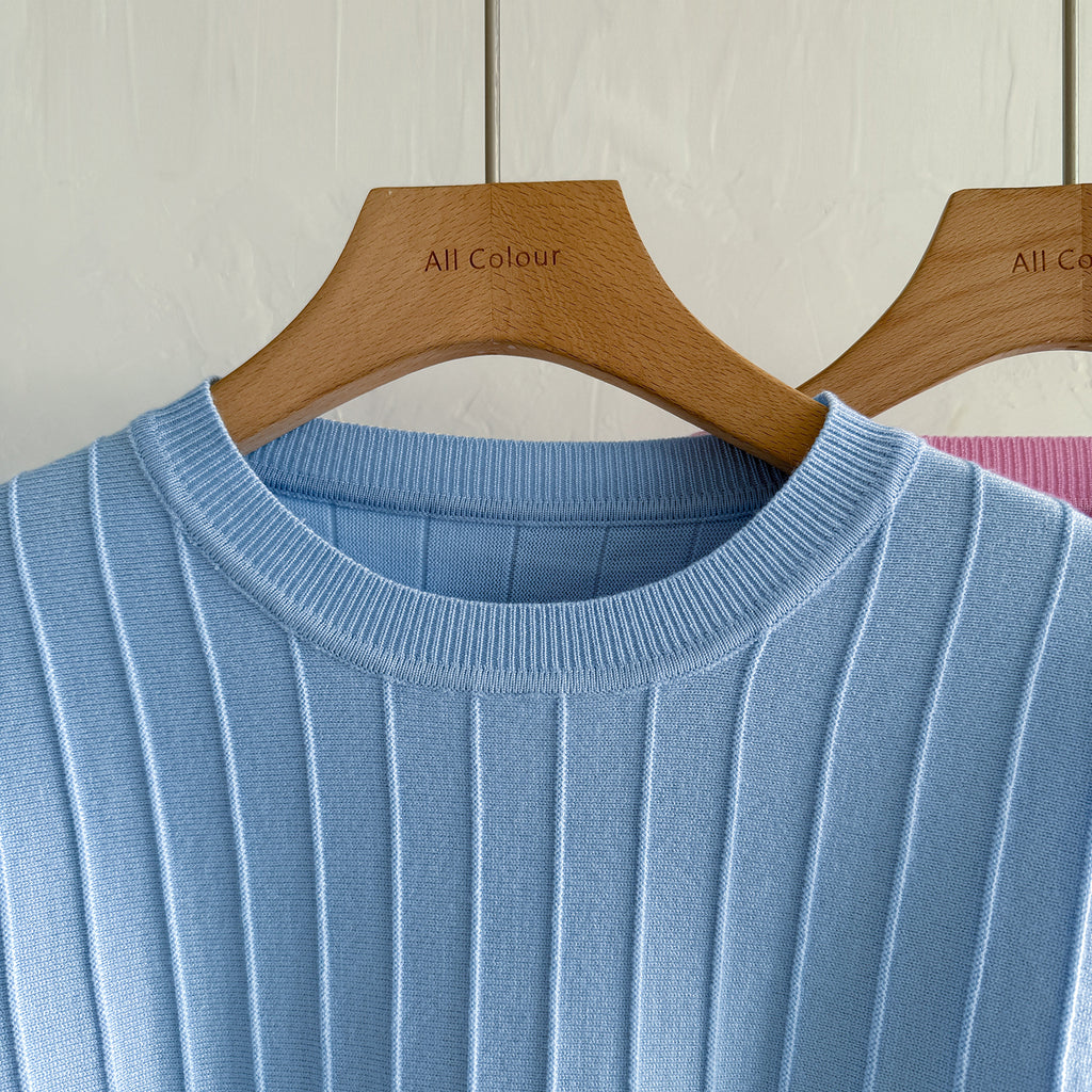Women's Color Block Round Neck Long Sleeved Knit Top High Waisted