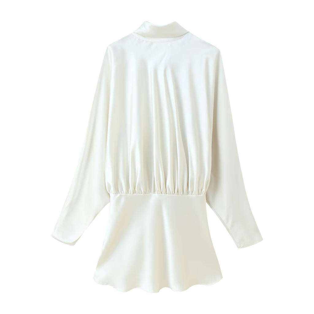 Women's Scarf Trim Short Dress