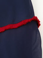 Women's Crew-Neck Color-Block Fringe Maxi Dress