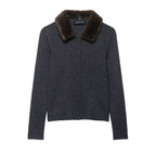 Women's Fall Women Clothing Artificial Fur Effect Collared Knitted Coat