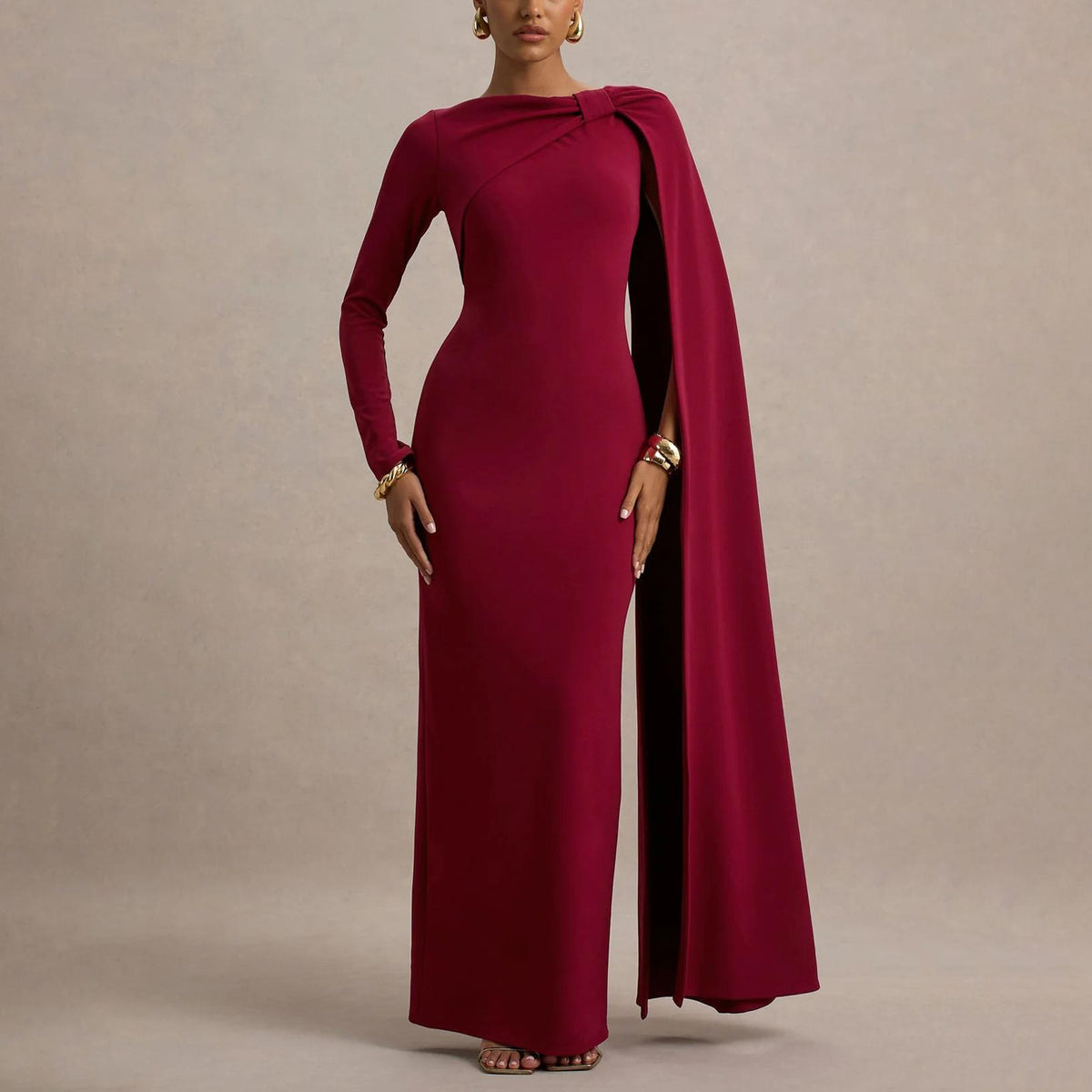 Women's One-Shoulder Ribbon Evening Dress