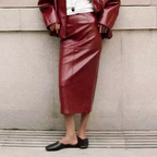 Elegant Retro Leather Skirt