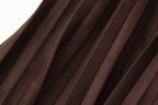 Women's With Belt Suede Effect Pleated Skirt