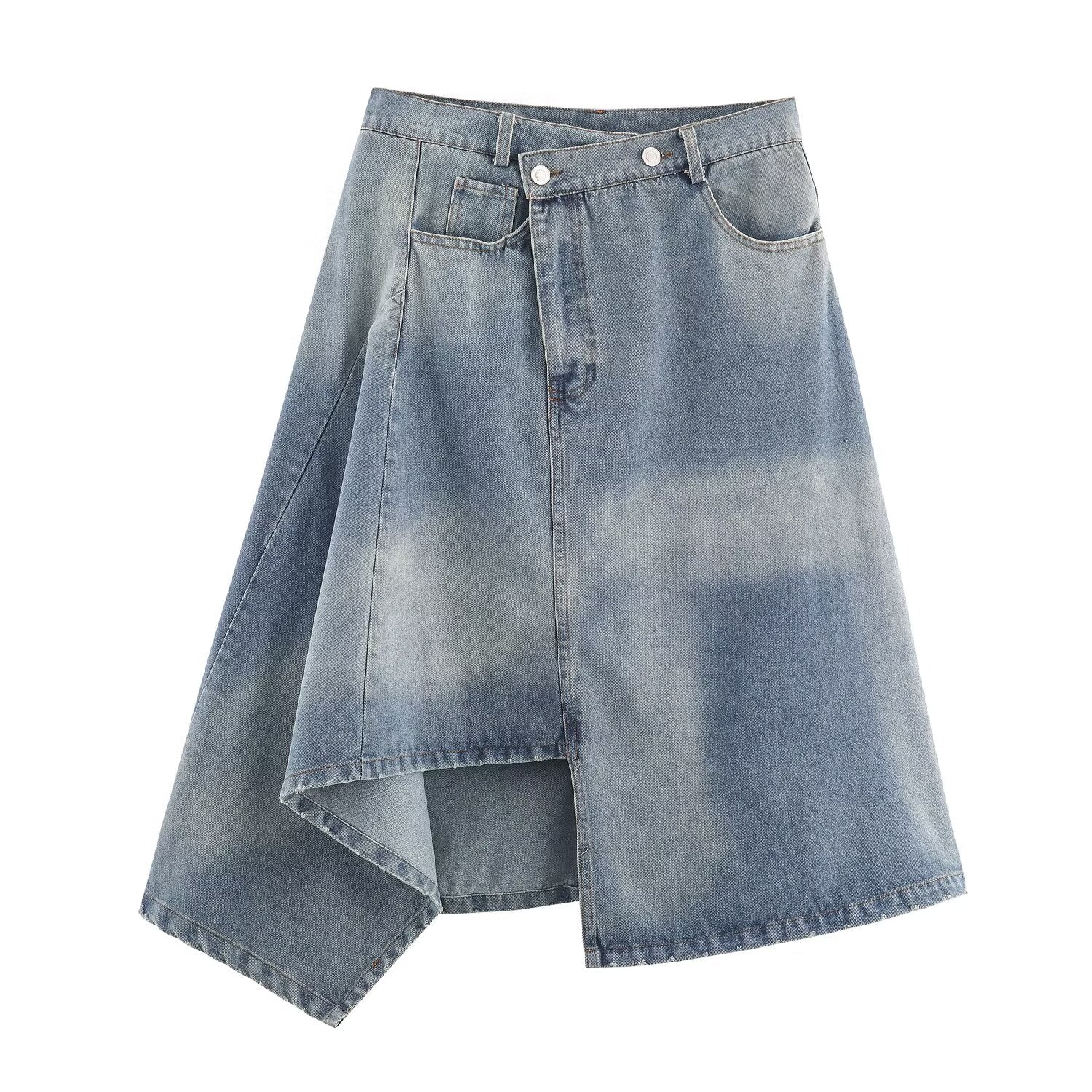 Women's Denim Jacket & Skirt Two-Piece Set