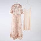 Women's Summer Printed Buttons Stand Up Collar Maxi Dress