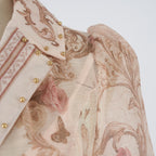 Women's Summer Printed Buttons Stand Up Collar Maxi Dress