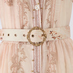 Women's Summer Printed Buttons Stand Up Collar Maxi Dress