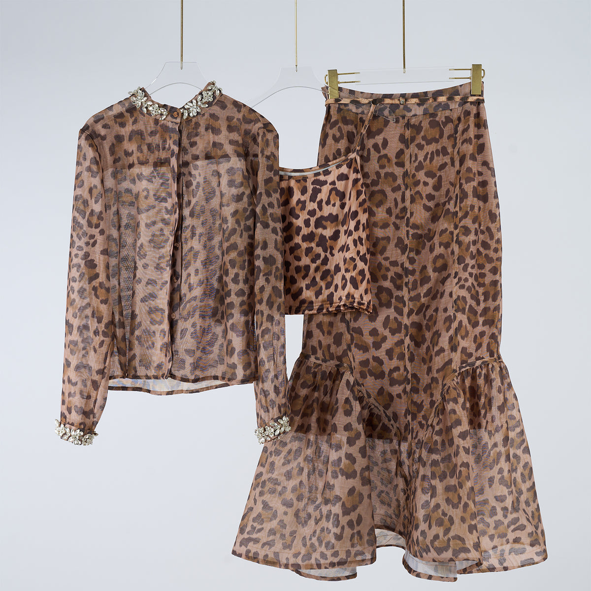 Women's Printed Three-Piece Skirt Set