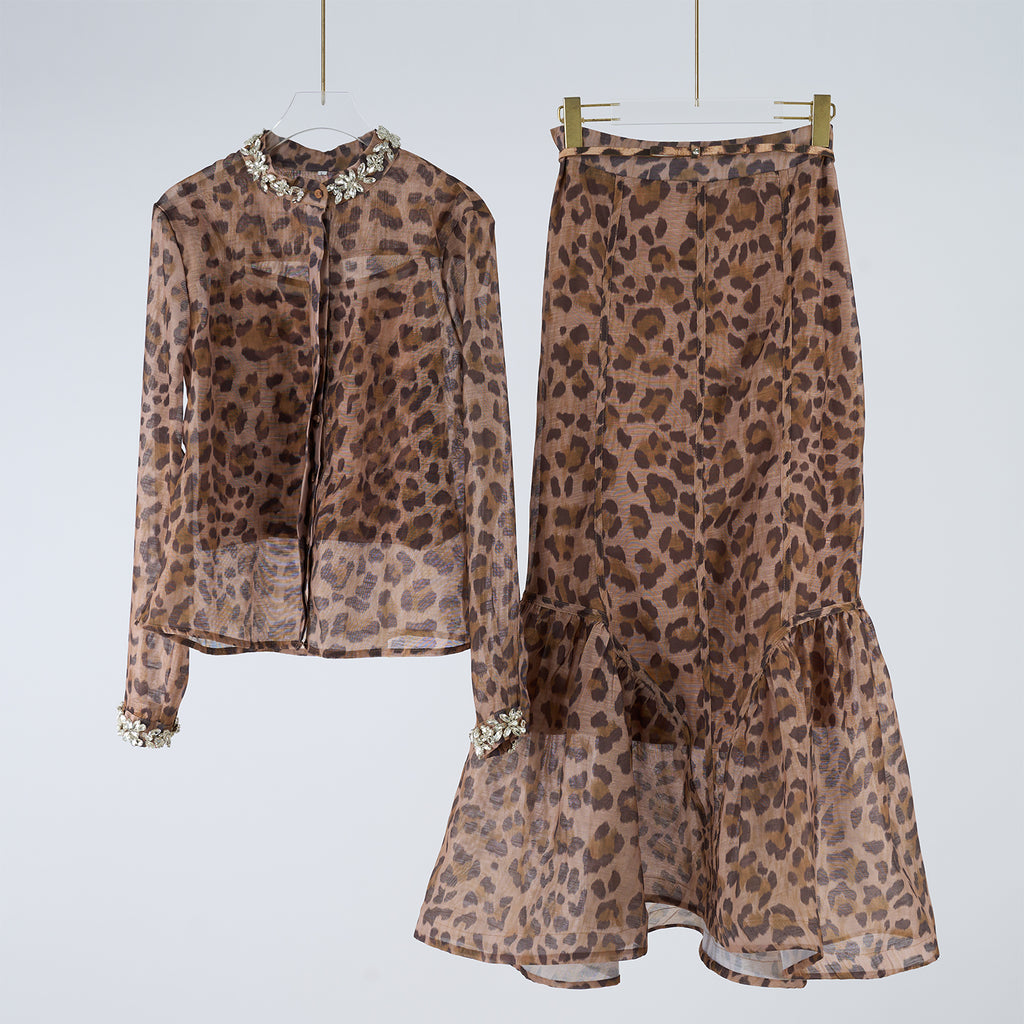 Women's Printed Three-Piece Skirt Set
