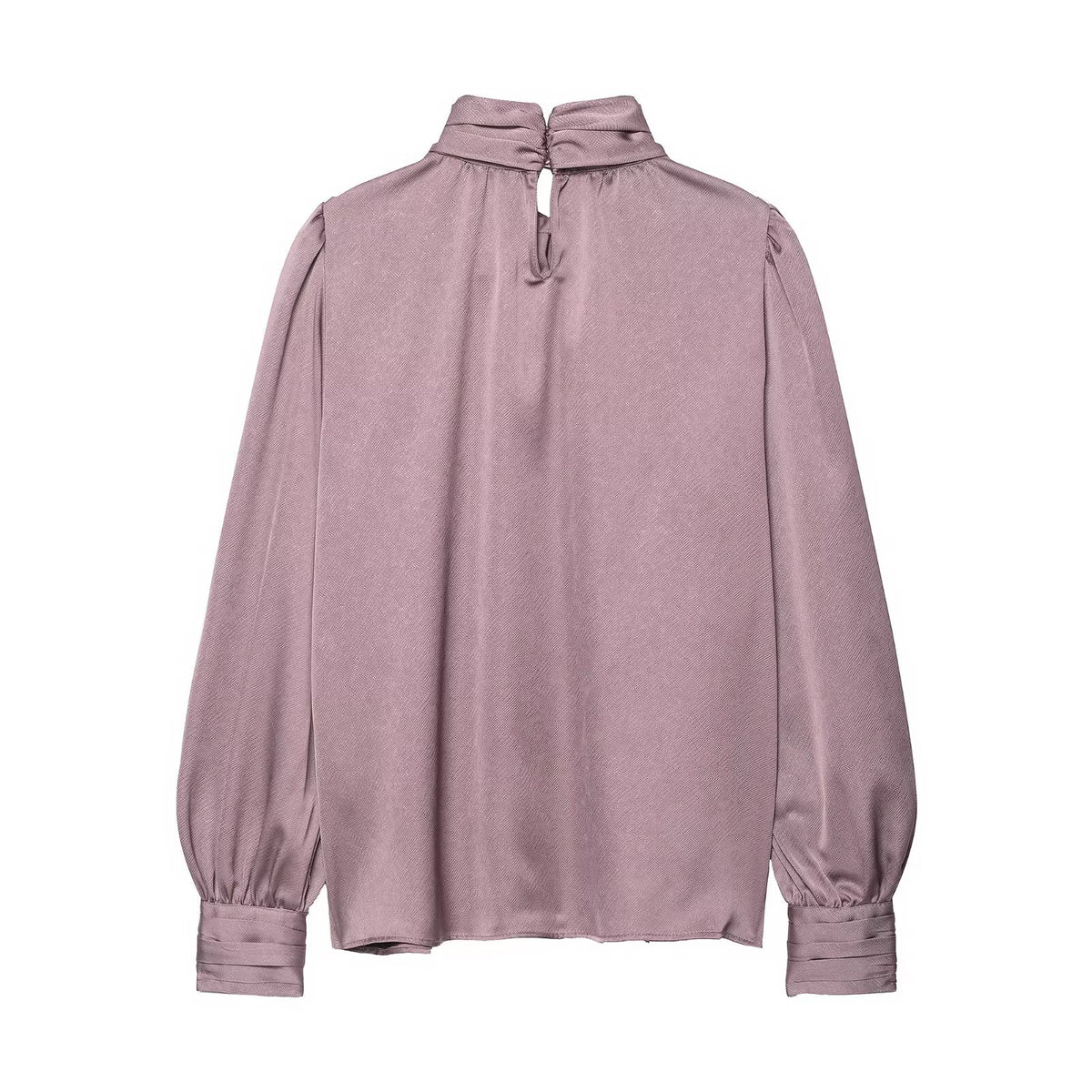 Women's Elegant Bowknot Decoration Silk Satin Textured Shirt