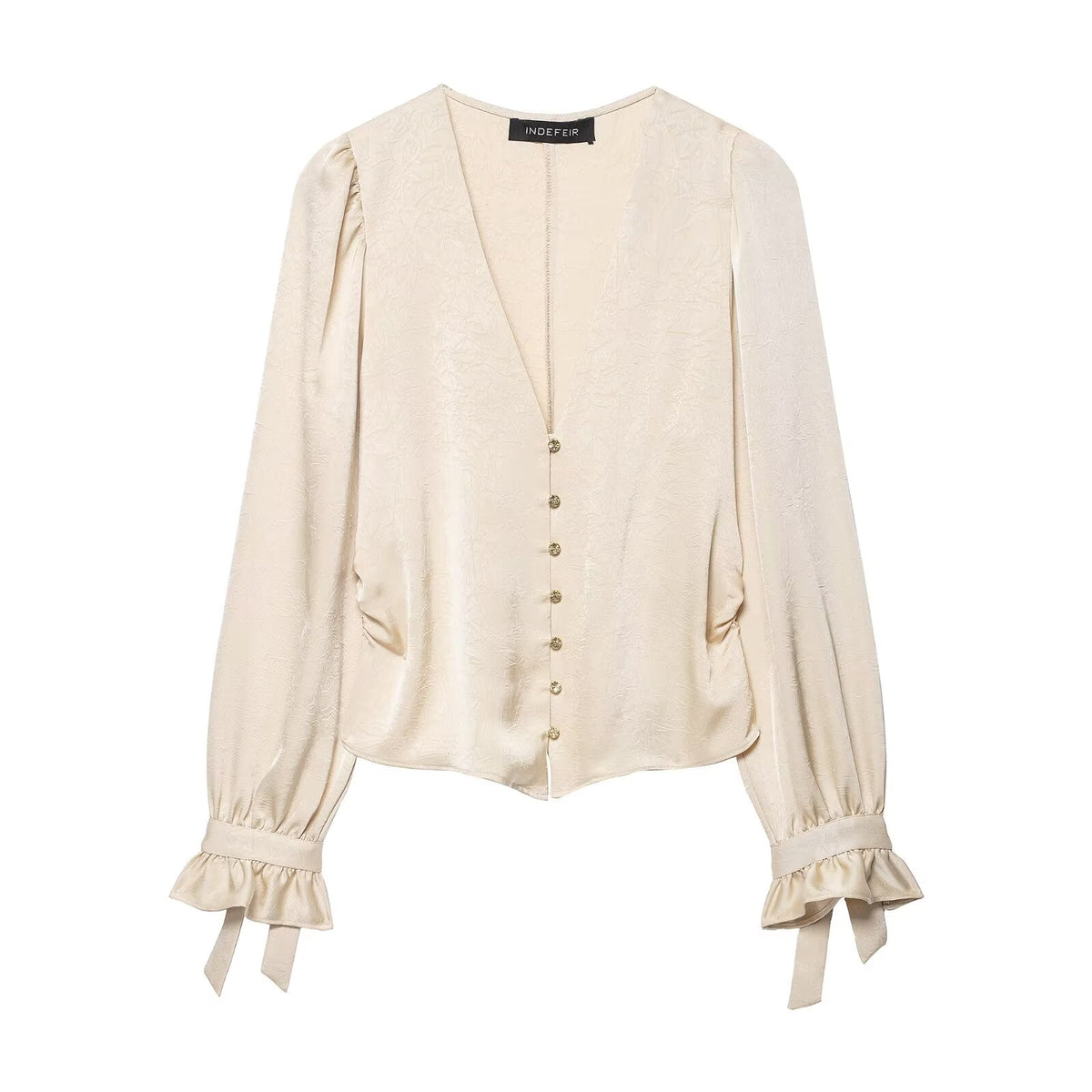 Women's Wrinkle Effect Slim Shirt