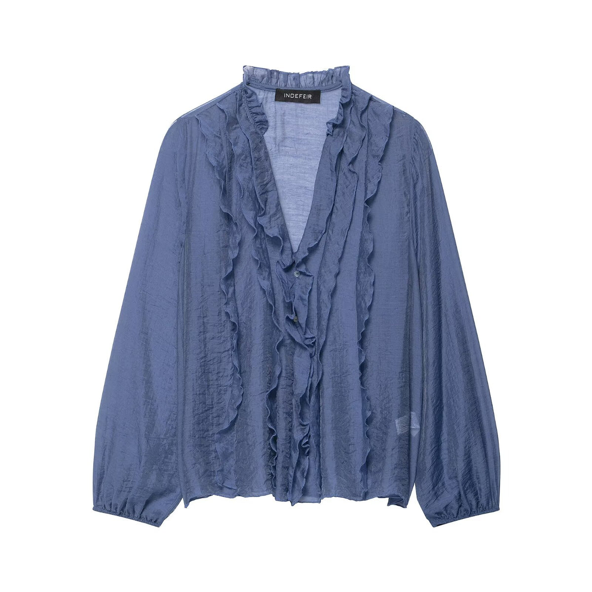 Women's Laminated Decoration Long Sleeve Shirt