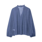 Women's Laminated Decoration Long Sleeve Shirt