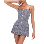 Women's Classic Belt Buckle Tube Top Detachable Knitted Cami Dress