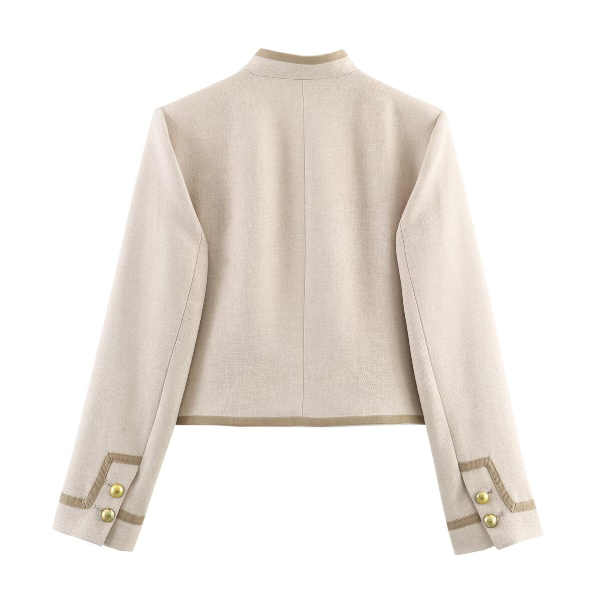 Women's Padded-Shoulder Knot-Button Top