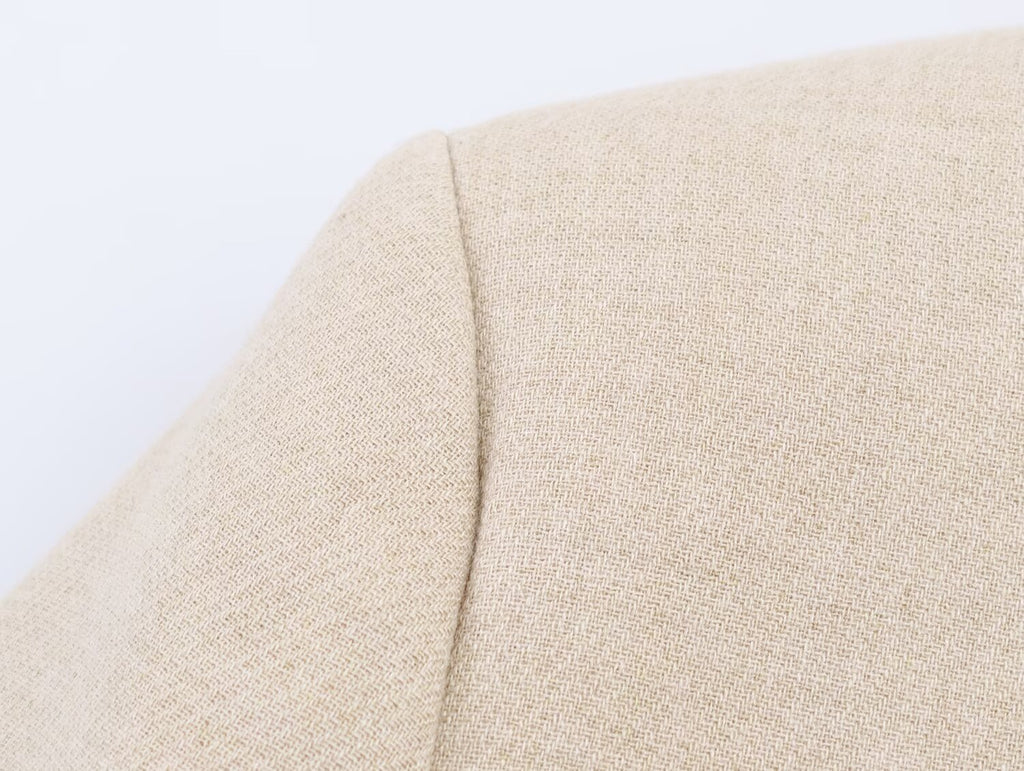 Women's Padded-Shoulder Knot-Button Top
