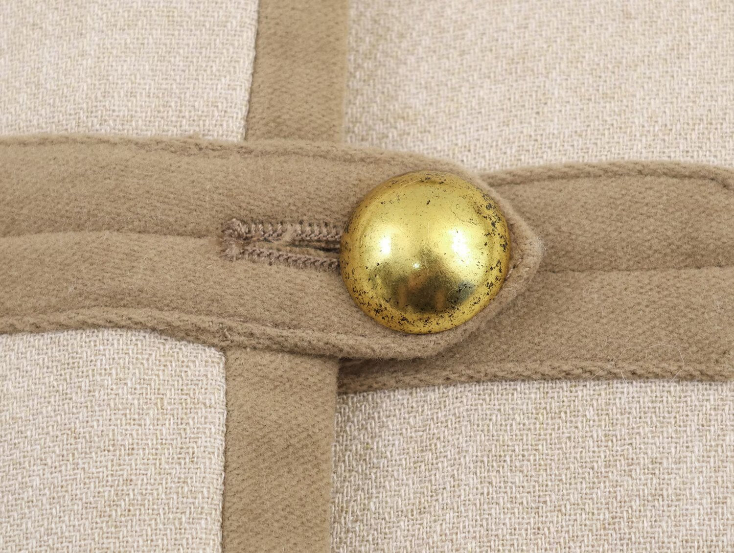 Women's Padded-Shoulder Knot-Button Top