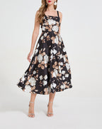 Women's Floral Spaghetti-Strap Midi Dress