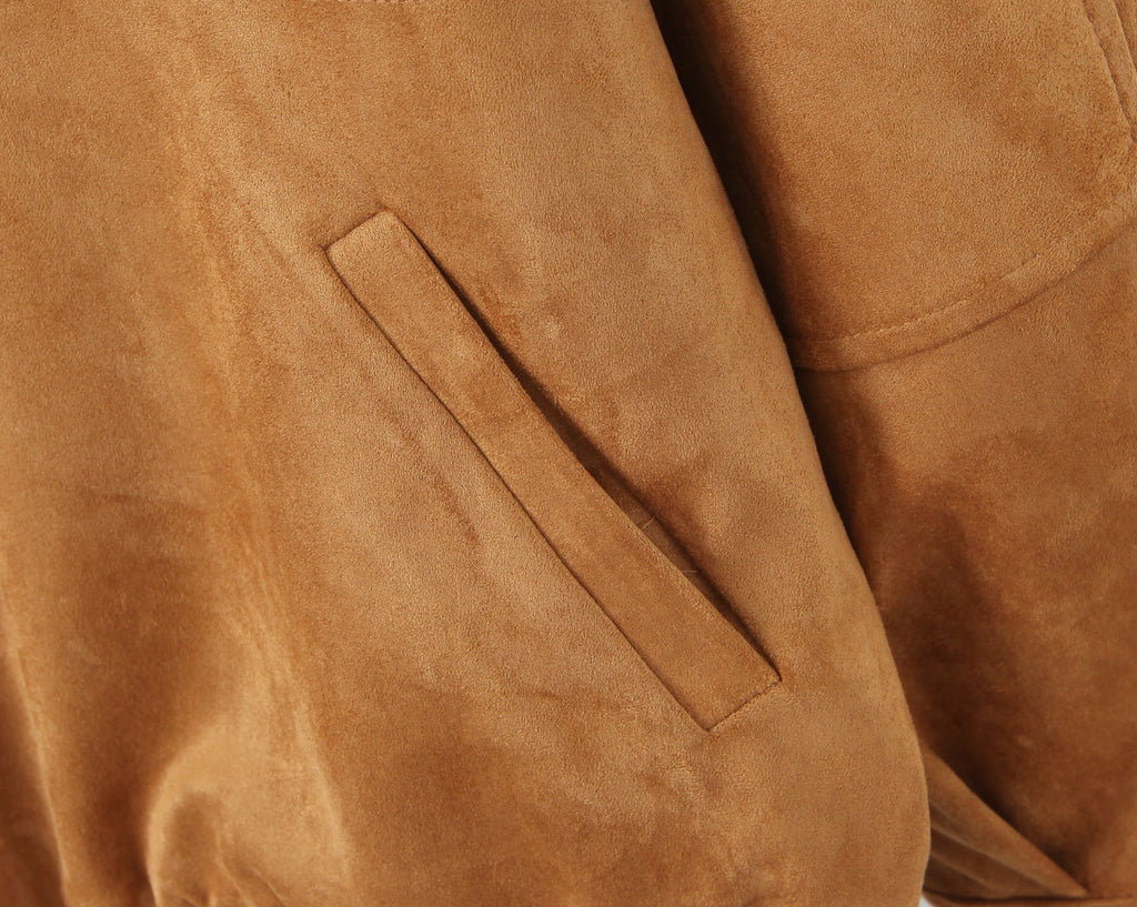 Women's Autumn Winter Vintage Suede Fabric Jacket Coat Suede Shorts Set