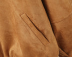 Women's Autumn Winter Vintage Suede Fabric Jacket Coat Suede Shorts Set