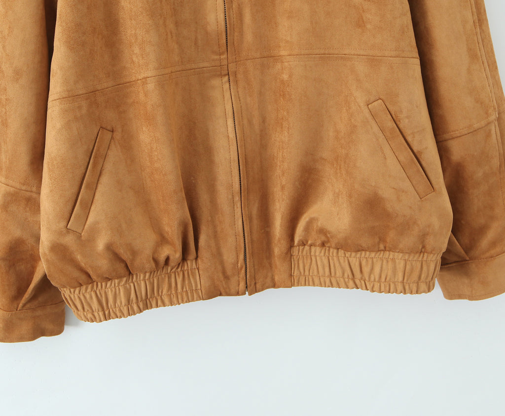Women's Autumn Winter Vintage Suede Fabric Jacket Coat Suede Shorts Set
