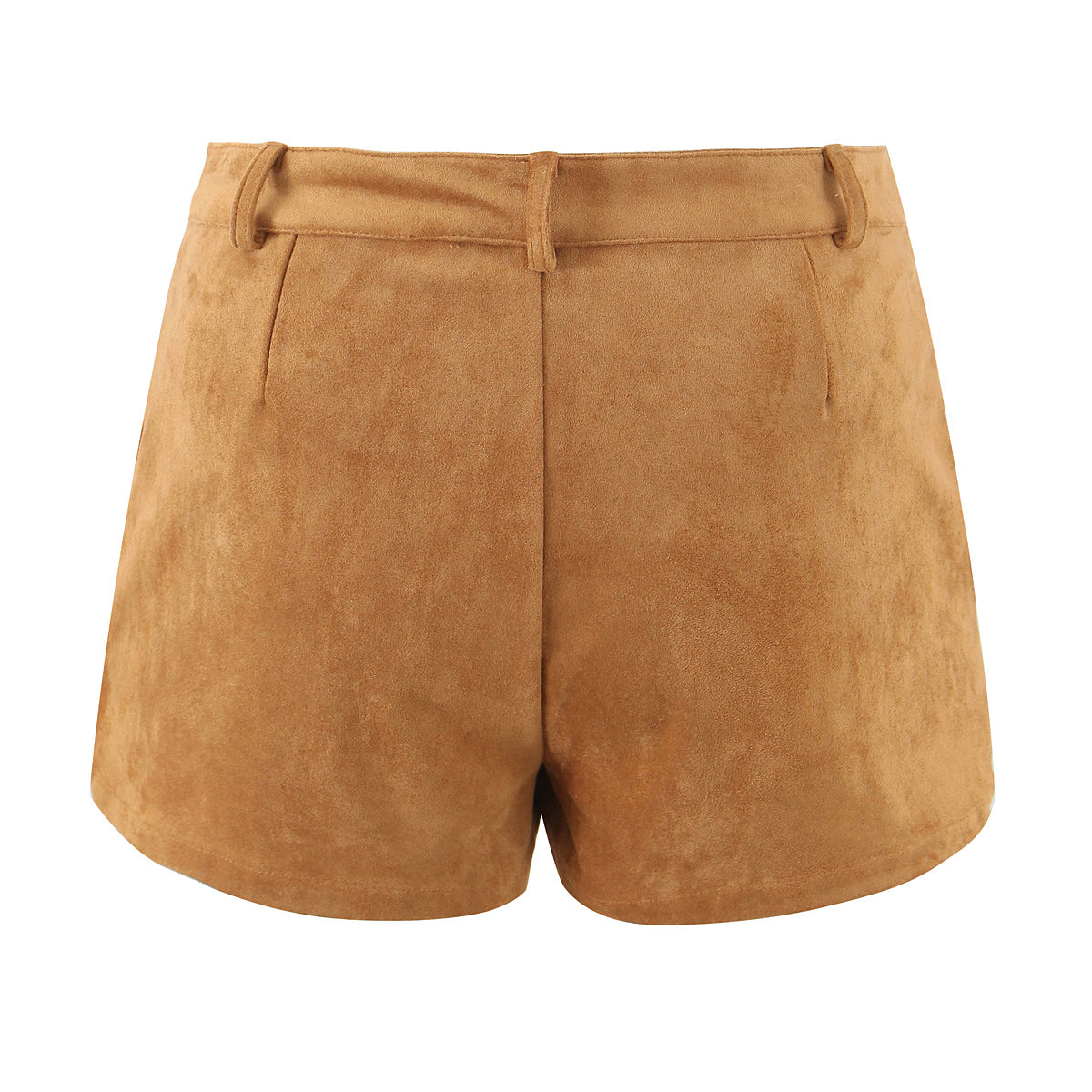 Women's Autumn Winter Vintage Suede Fabric Jacket Coat Suede Shorts Set