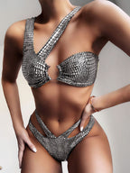 Stamping Fabric Bikini Swimwear