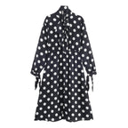 Dotted Prints Long-Sleeve Dress