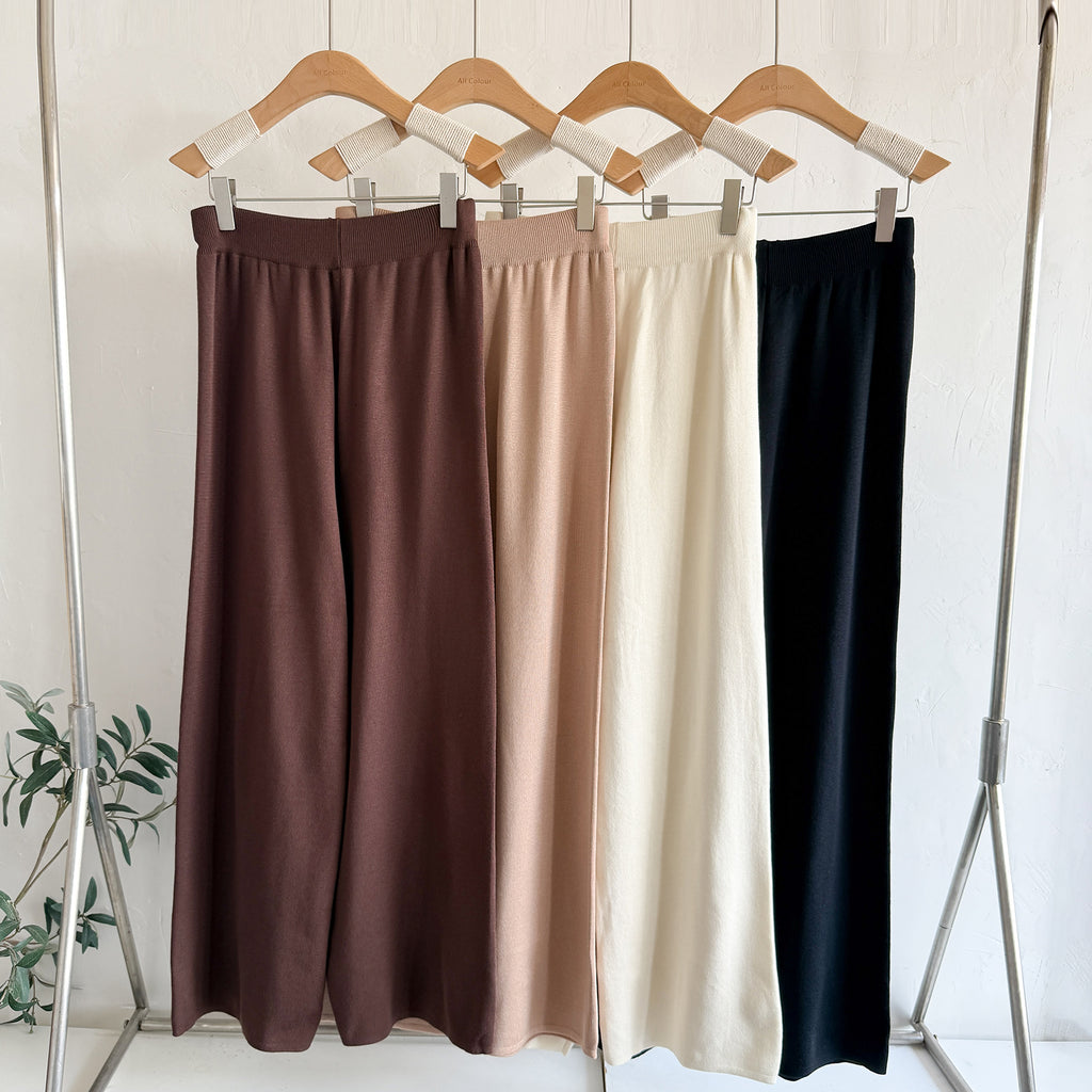 Women's Autumn And Winter Casual Sweater Wide Leg Two Piece Pants Set