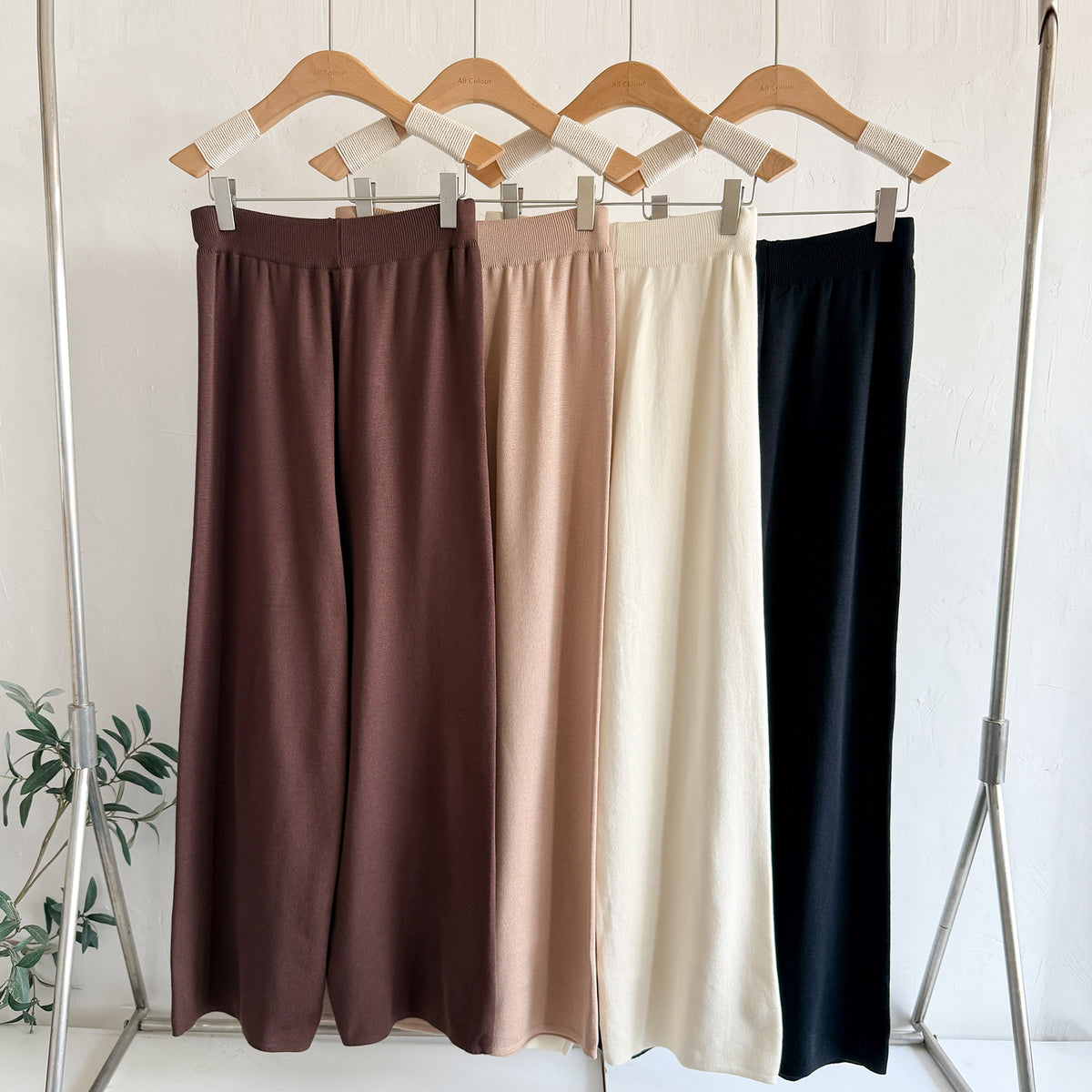 Women's Autumn And Winter Casual Sweater Wide Leg Two Piece Pants Set