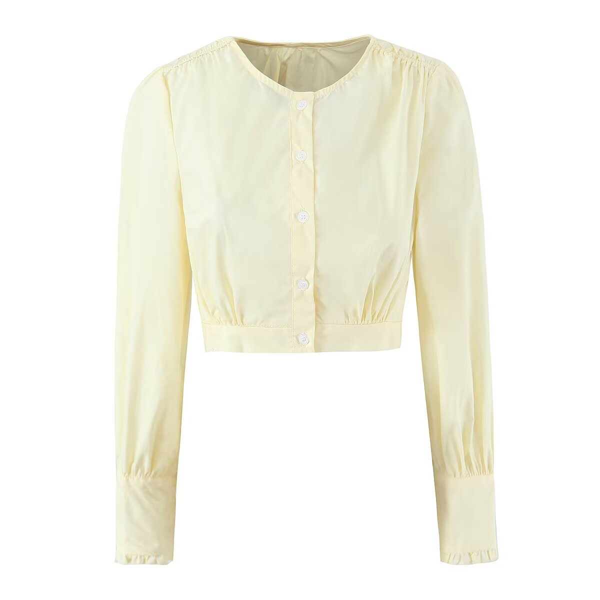 Women's White Long-Sleeve Top and Skirt Two-Piece Set