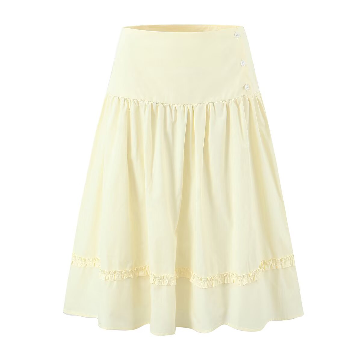 Women's White Long-Sleeve Top and Skirt Two-Piece Set