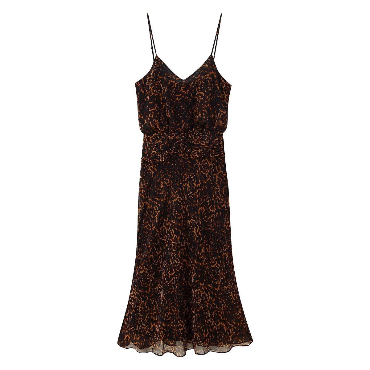 Women's Lightly Mature Animal Print Midi Strap Dress