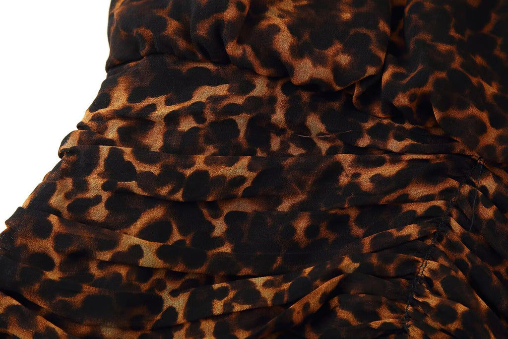 Women's Lightly Mature Animal Print Midi Strap Dress