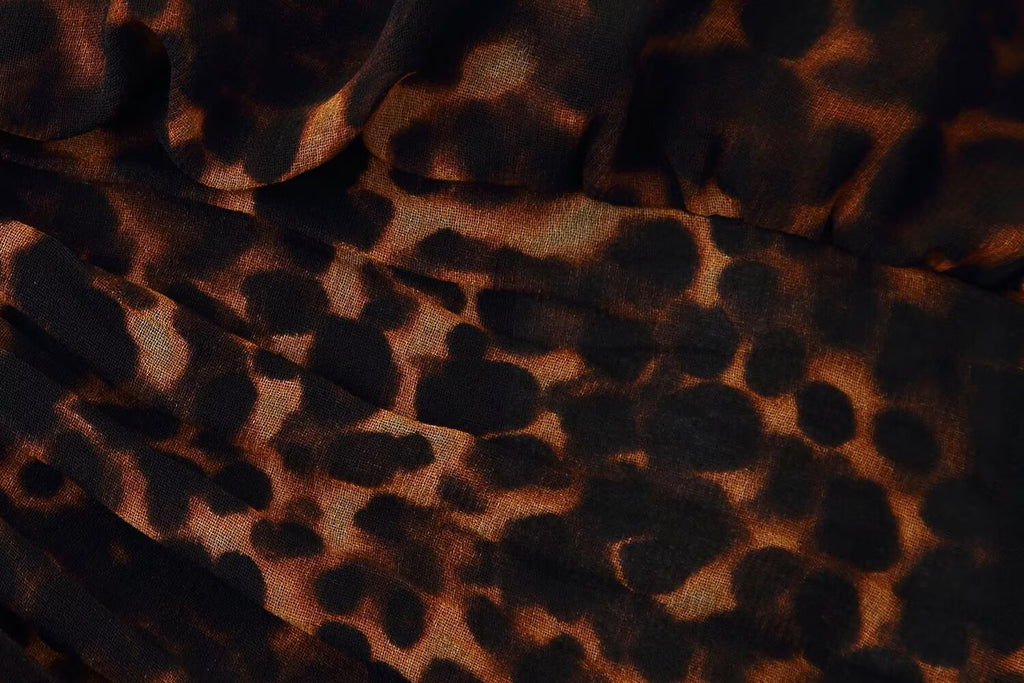 Women's Lightly Mature Animal Print Midi Strap Dress