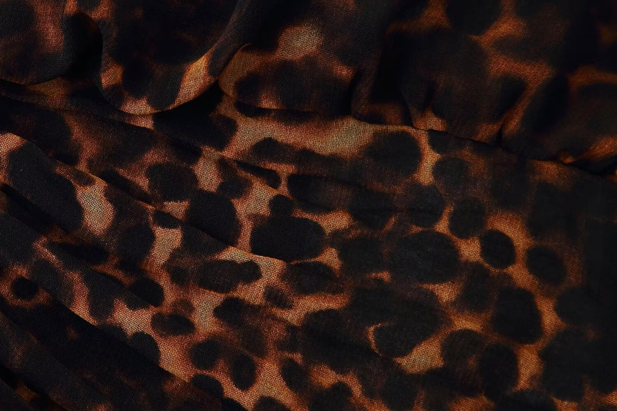 Women's Lightly Mature Animal Print Midi Strap Dress