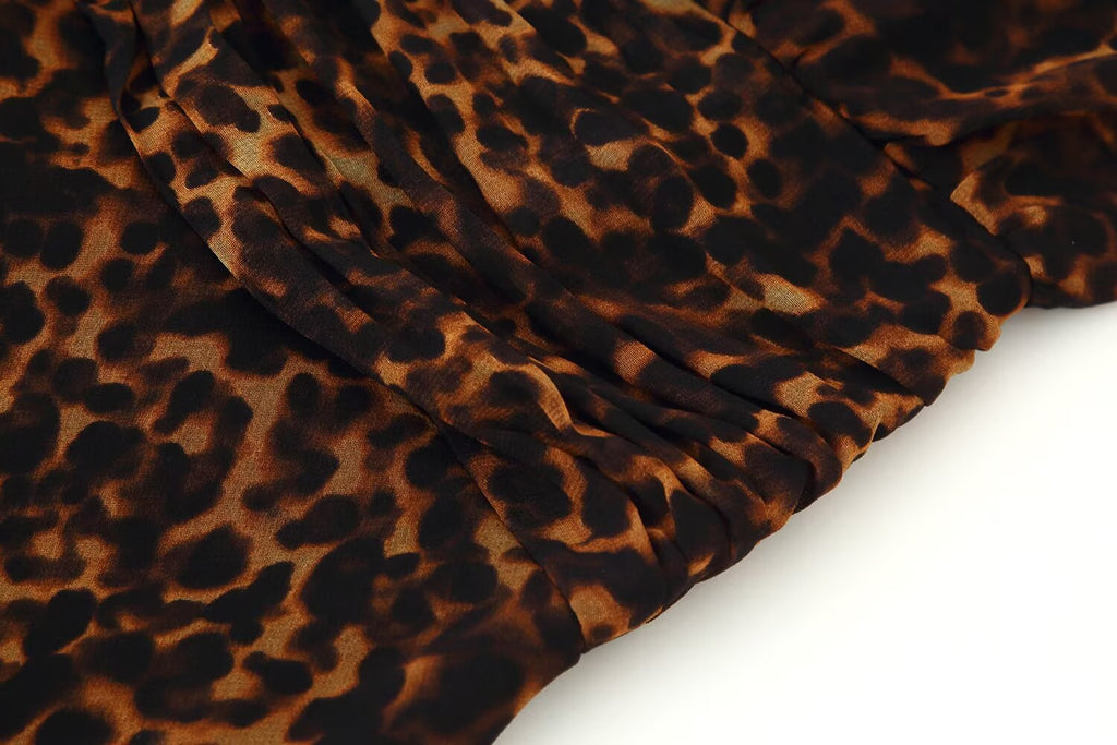 Women's Lightly Mature Animal Print Midi Strap Dress