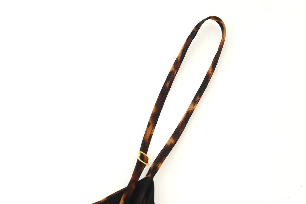 Women's Lightly Mature Animal Print Midi Strap Dress