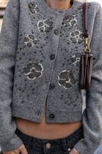 Women's Elegant Beaded Cardigan