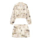 Women's Bomber Jacket And Skirt Two-Piece Set