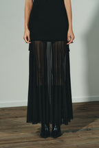 Women's Halter Lace Patchwork Ruched Dress