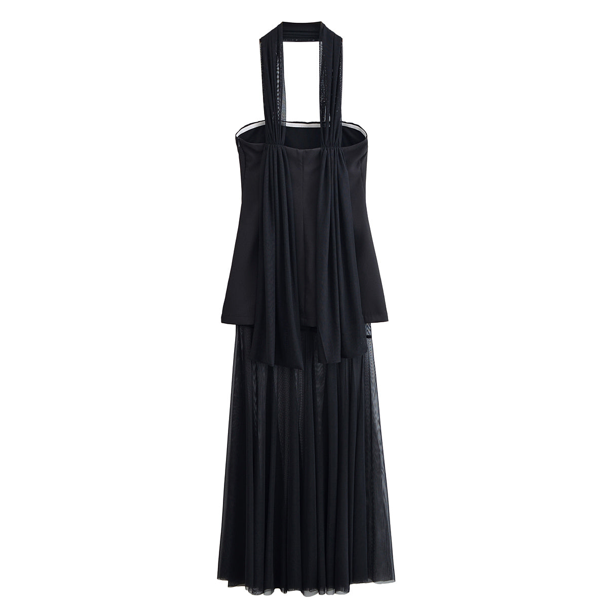 Women's Halter Lace Patchwork Ruched Dress