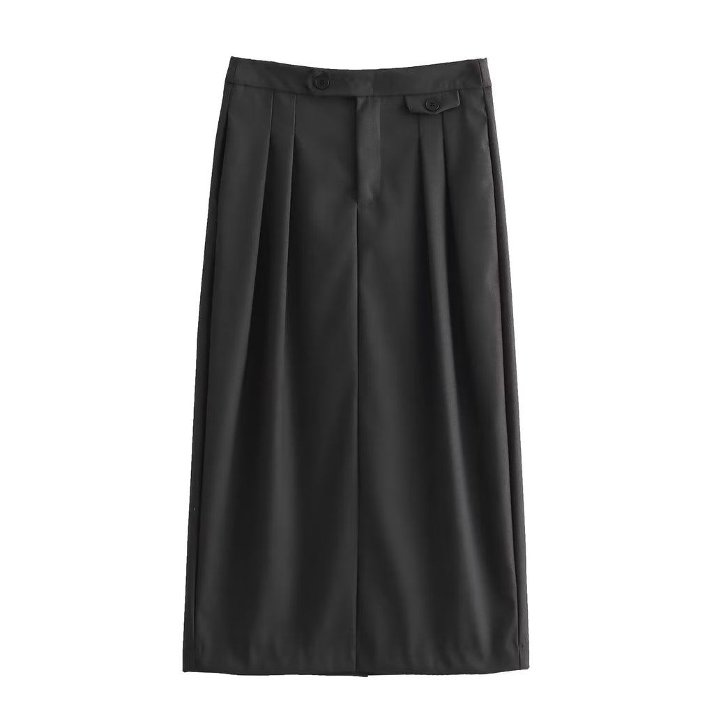Autumn Simple Elegant Solid Color Office Easy To Skirt