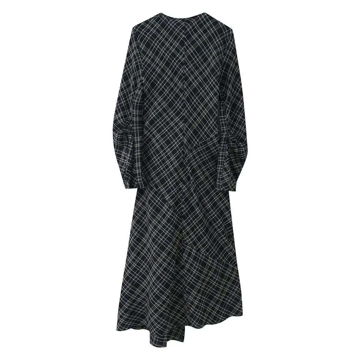 Pleated Plaid Dress