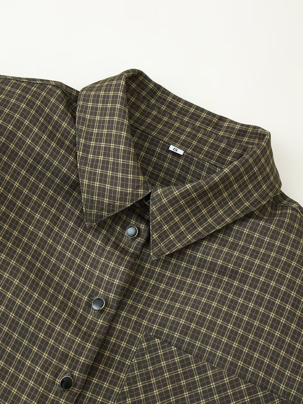 Women's Autumn Lazy Wind Loose Padded Shoulder Long Sleeve Plaid Shirt