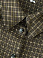 Women's Autumn Lazy Wind Loose Padded Shoulder Long Sleeve Plaid Shirt